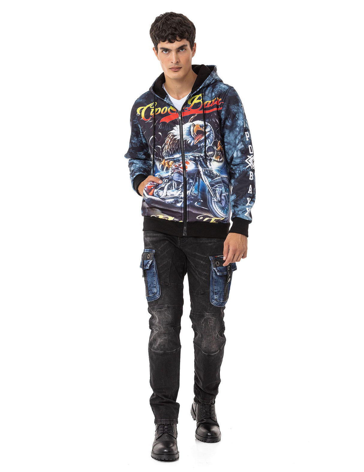 CL551 bluza męska z nadrukiem rozpinana