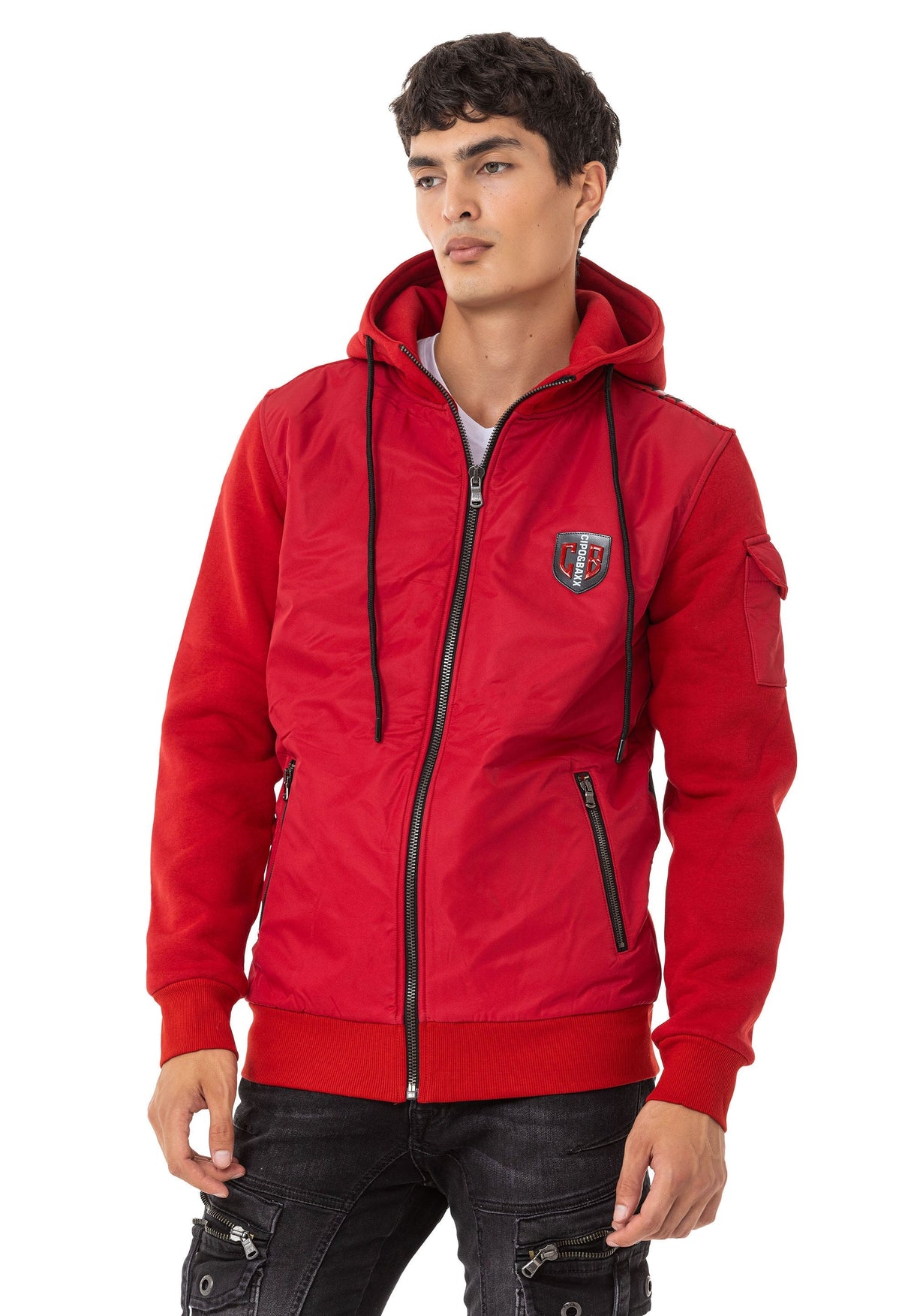 CL552 Felpa maschile in un look cool con cappuccio