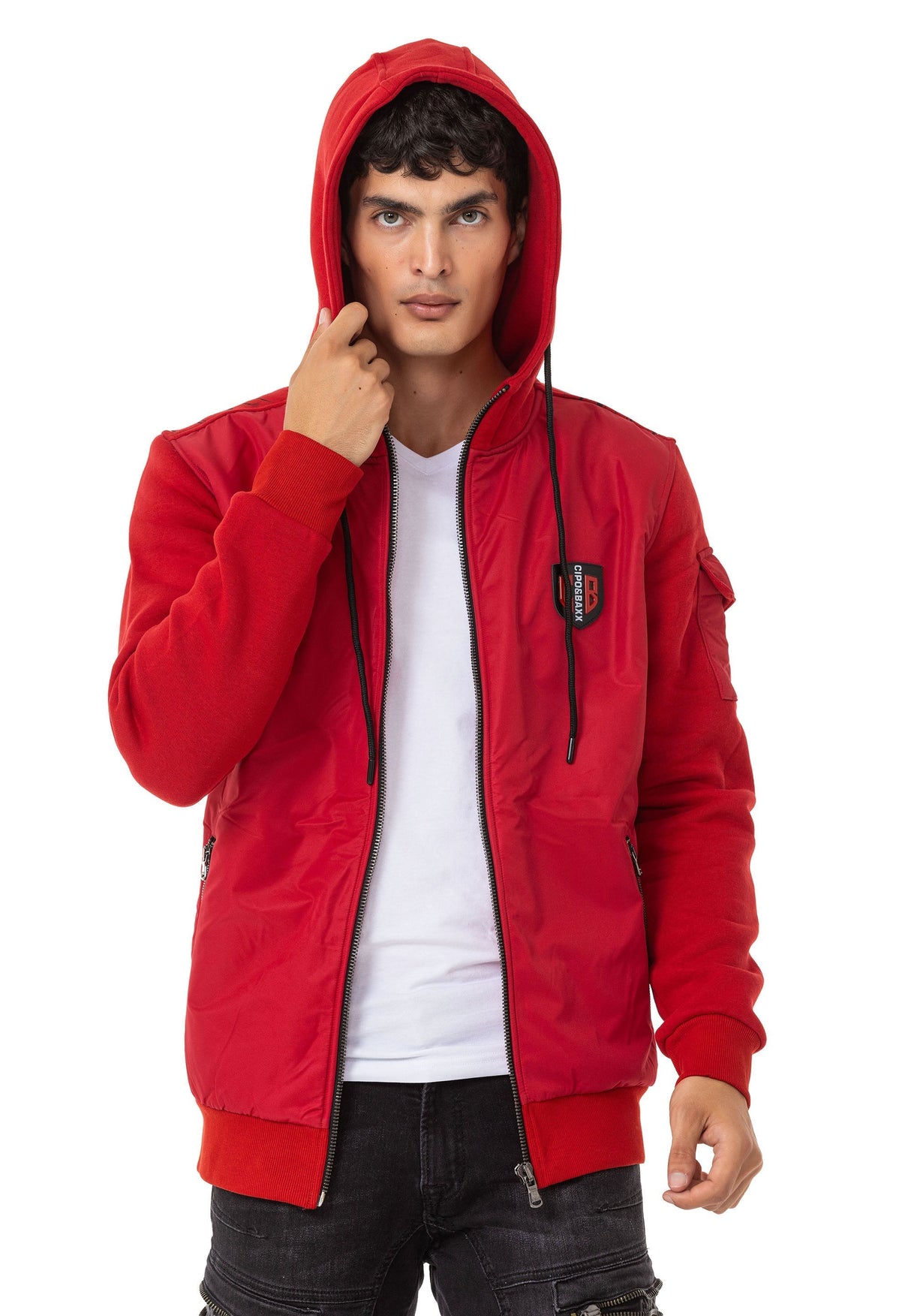 CL552 Felpa maschile in un look cool con cappuccio