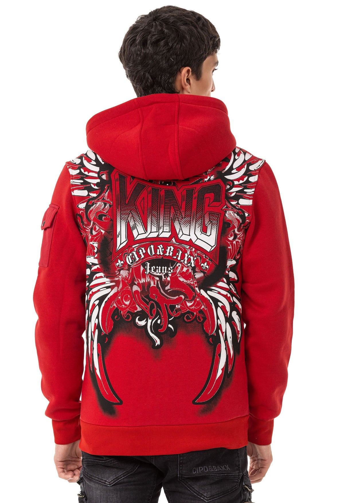 CL552 Felpa maschile in un look cool con cappuccio