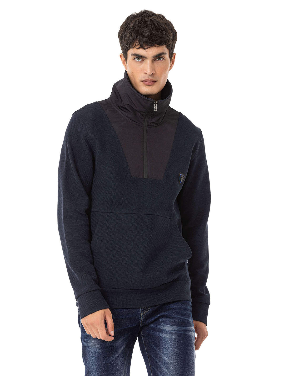 CL555 bluza męska z kołnierzem