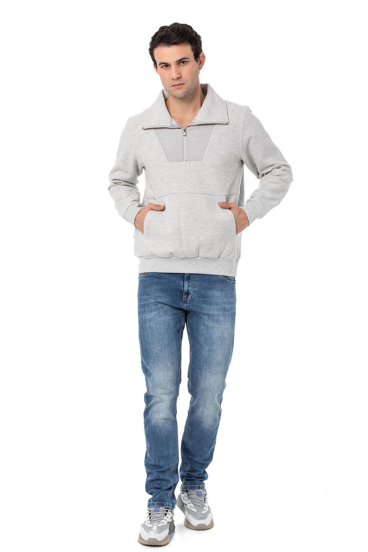 CL555 bluza męska z kołnierzem