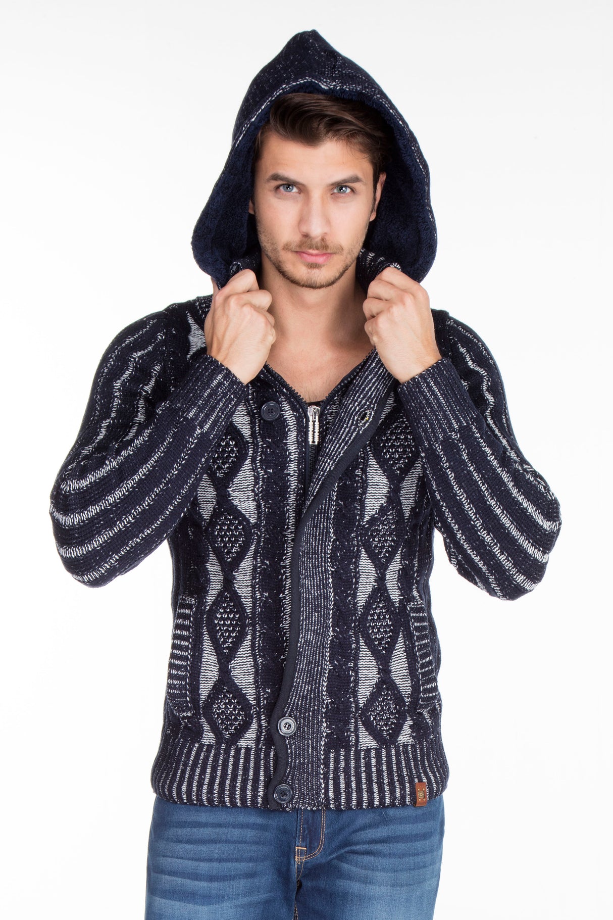 CP161 sweter męski rozpinany