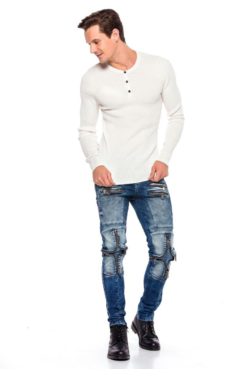 CP193 sweter męski z guzikami