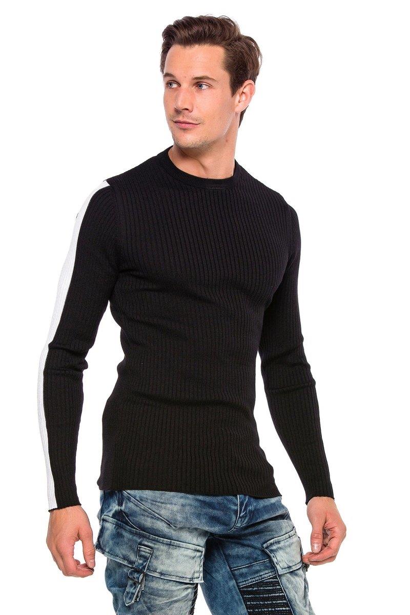 CP194 UOMINI MAGLIO DI MITTURE CON STRIPI DI CONTROTTO LATURA