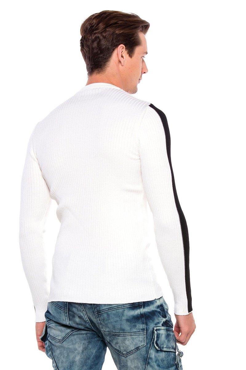 CP194 UOMINI MAGLIO DI MITTURE CON STRIPI DI CONTROTTO LATURA