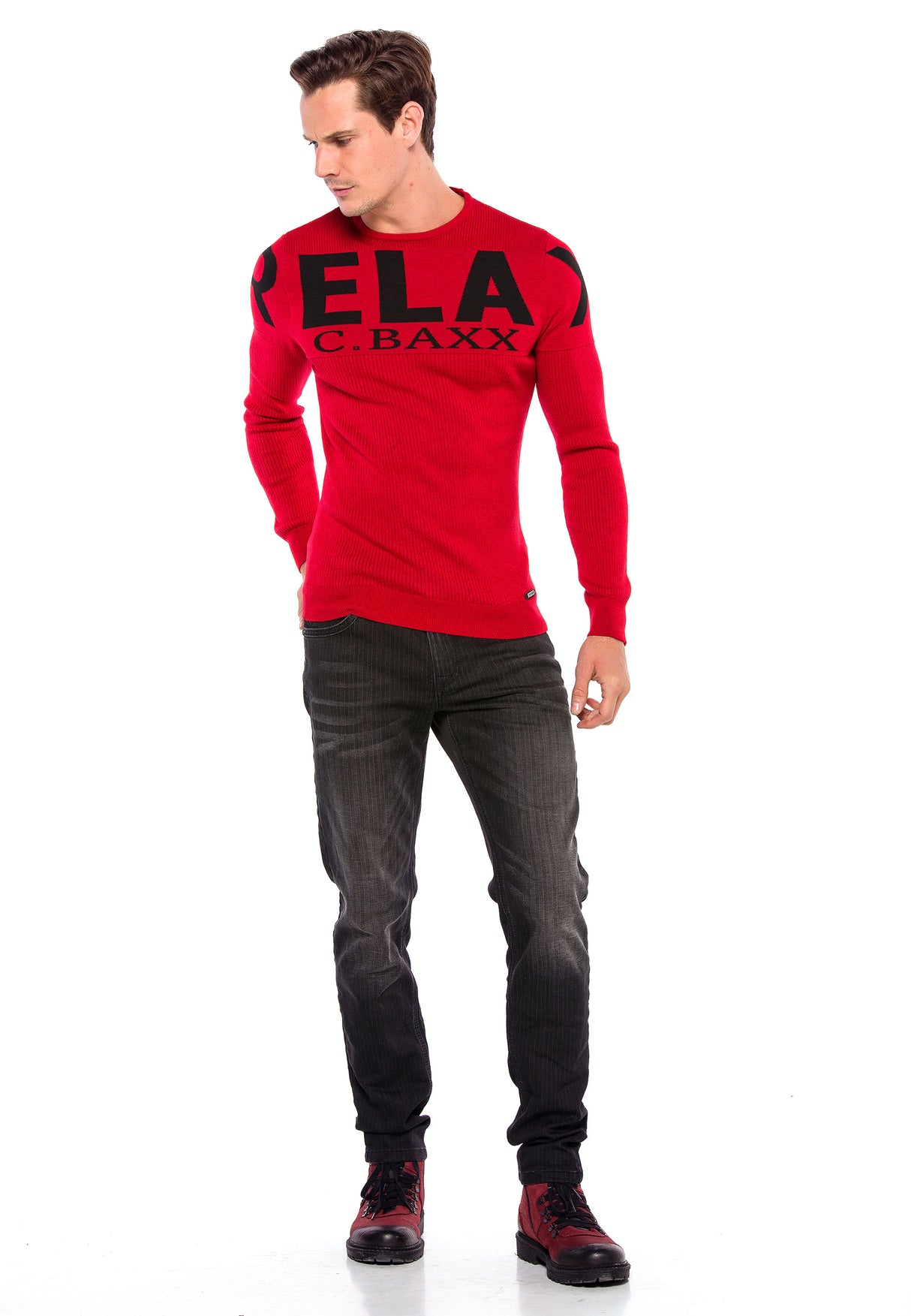 CP202 sweter męski z napisem