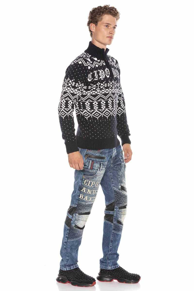 CP233 sweter męski z wzorem
