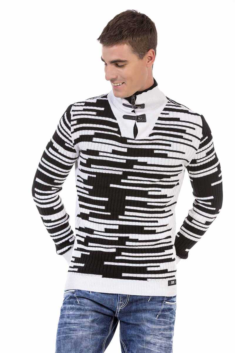 CP245 sweter męski w paski