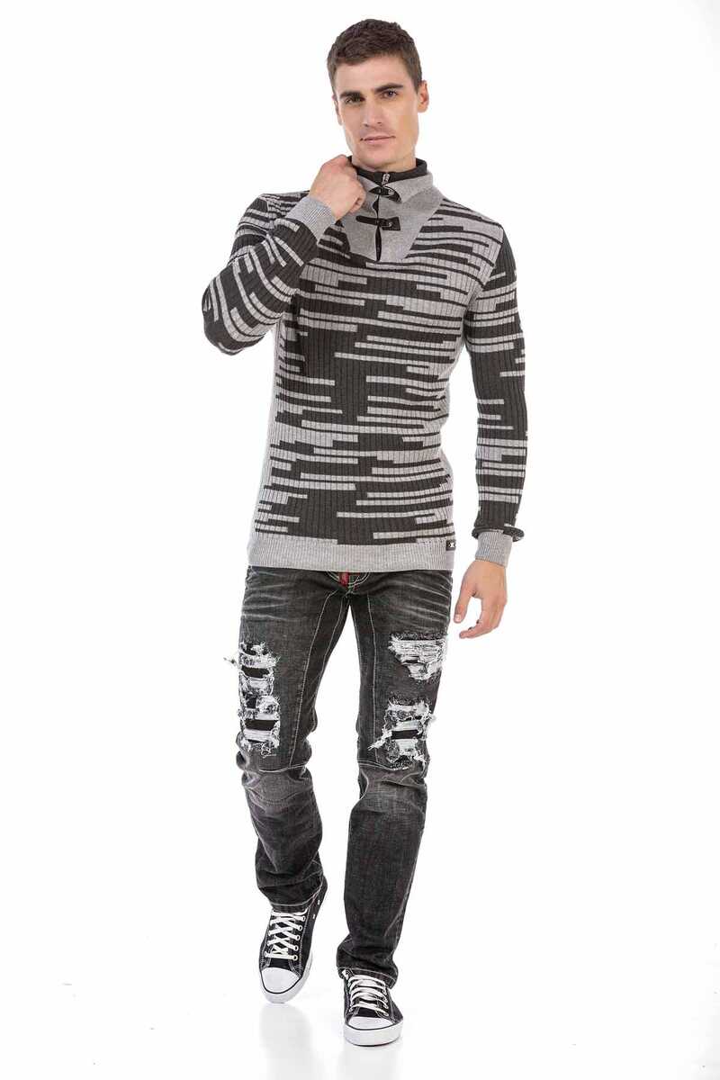 CP245 sweter męski w paski