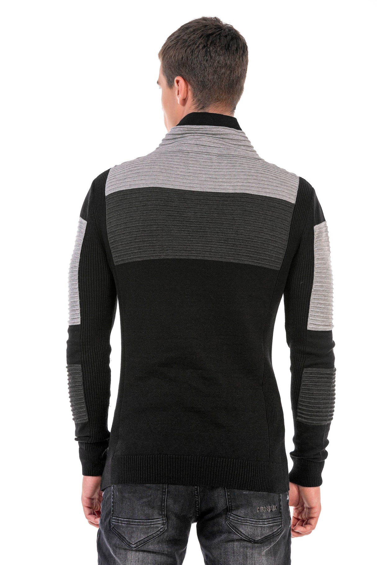 CP248 sweter męski z kołnierzem