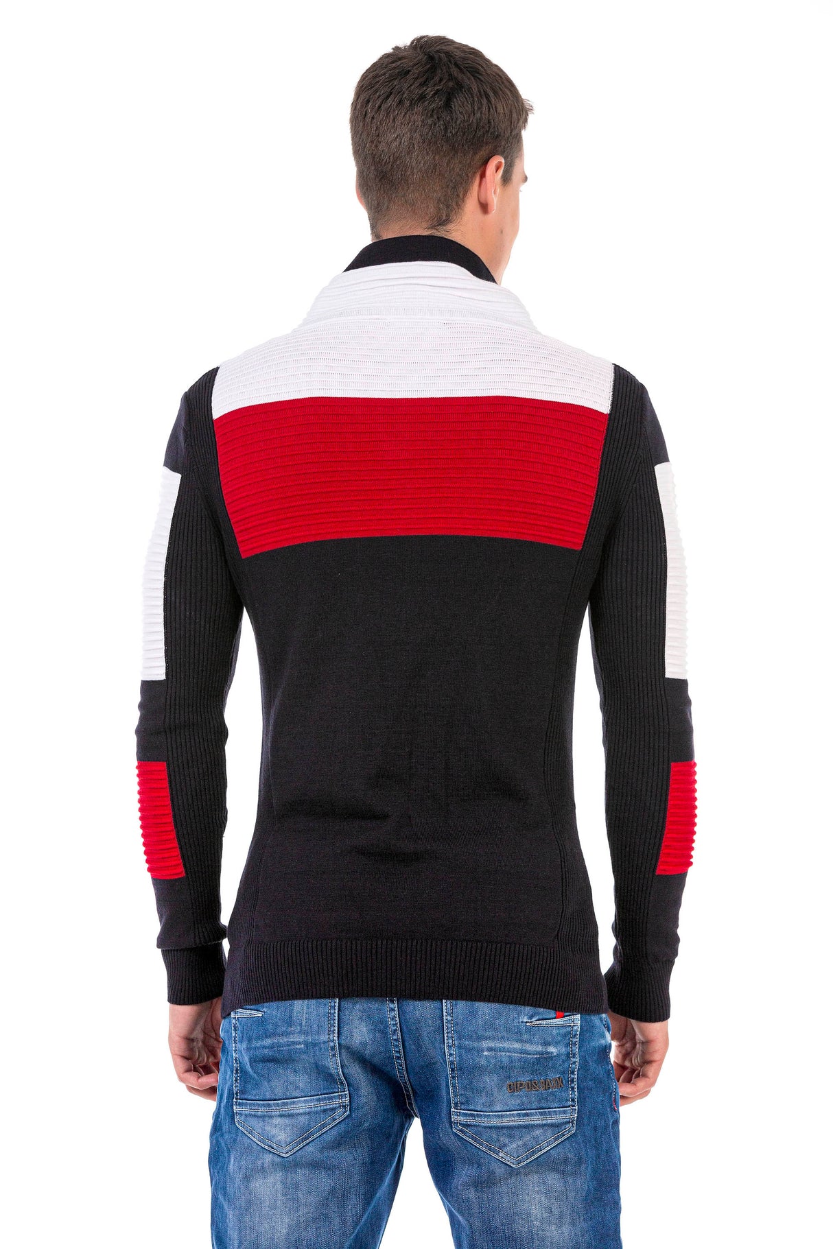 CP248 sweter męski z kołnierzem