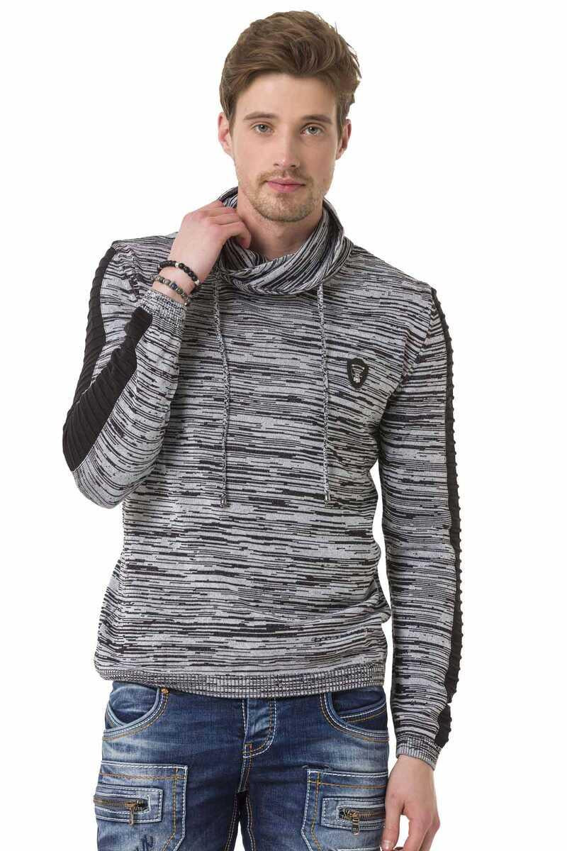 CP252 sweter męski z kołnierzem
