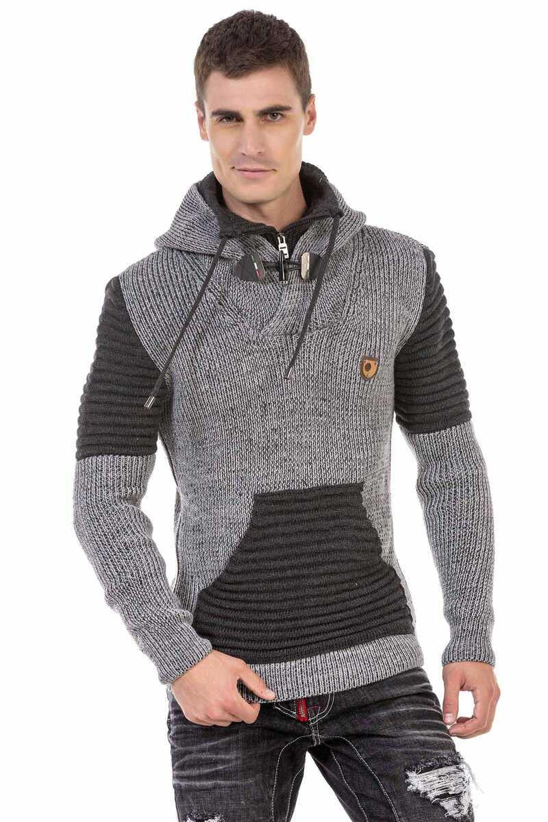 CP253 sweter męski z kapturem