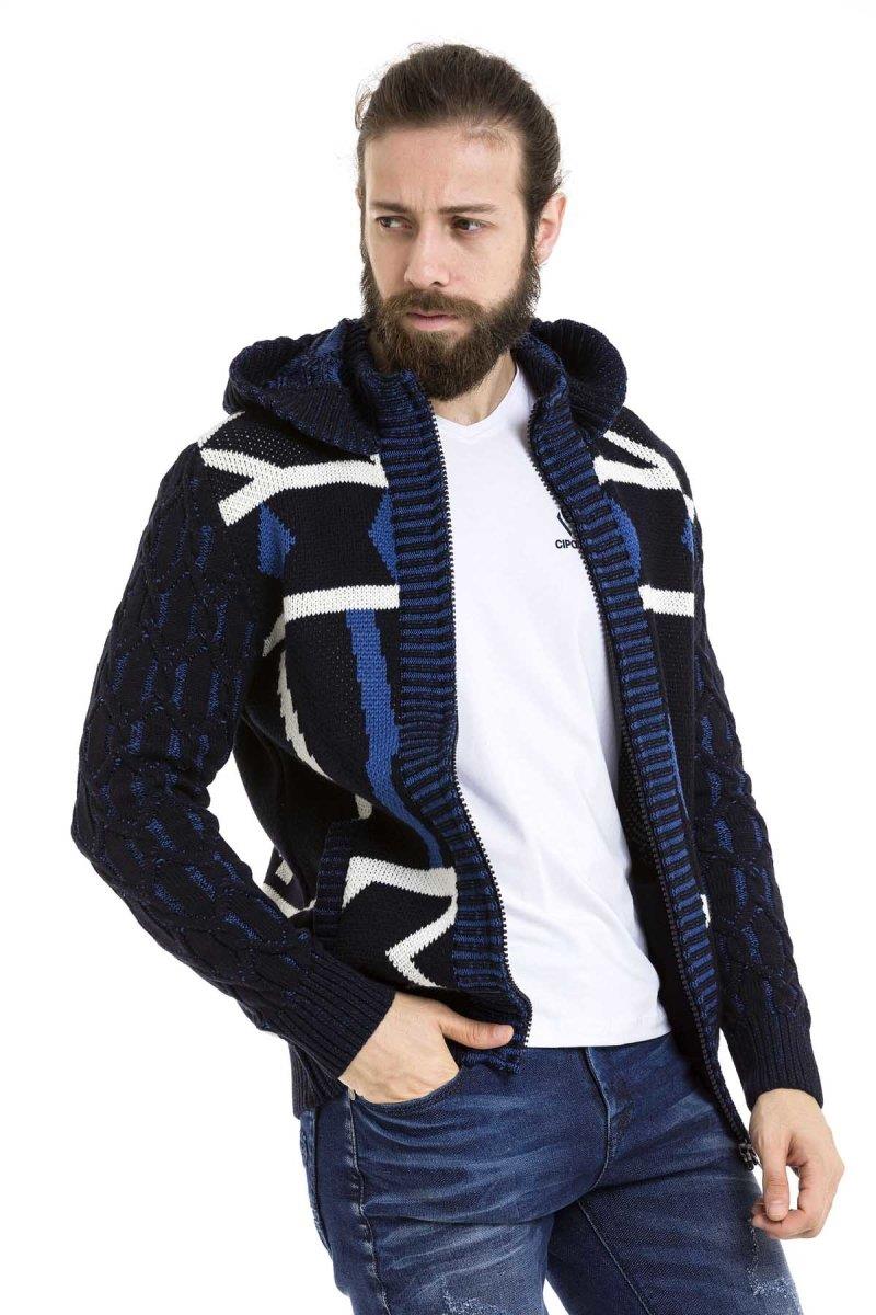 CP256 sweter męski rozpinany w nowoczesnym designie