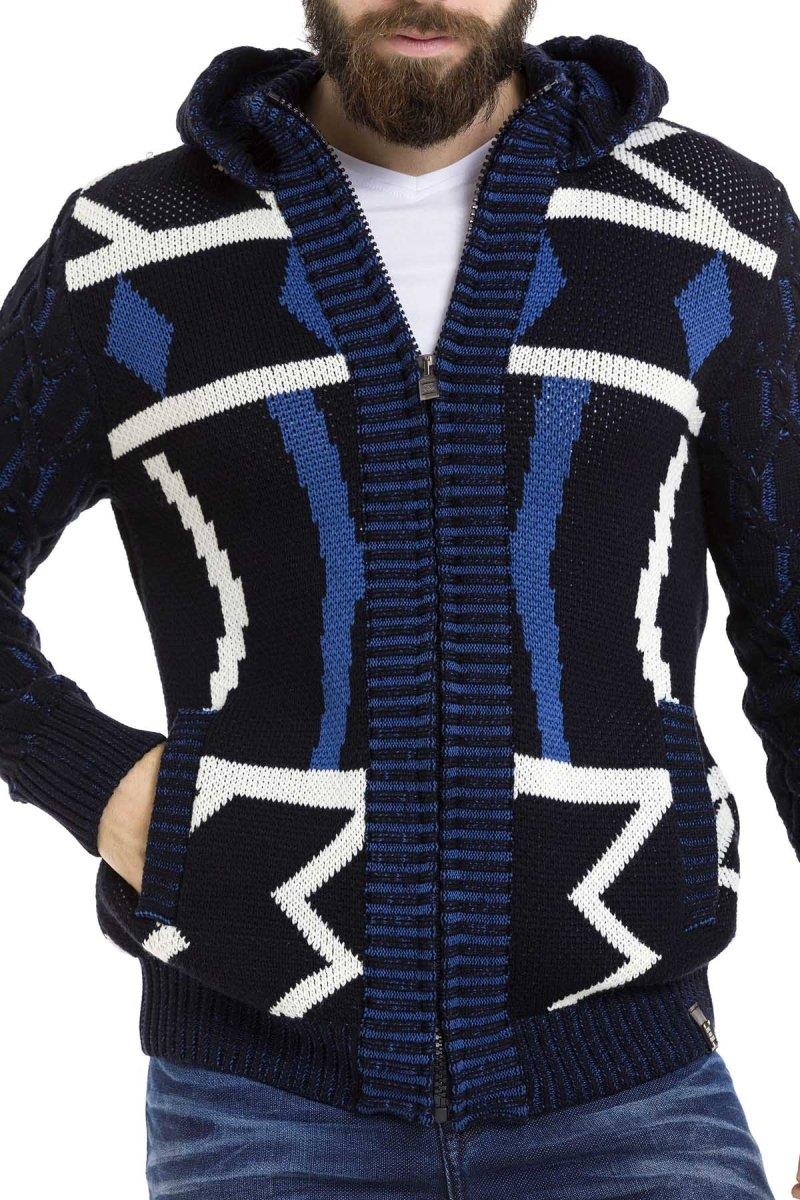 CP256 sweter męski rozpinany w nowoczesnym designie