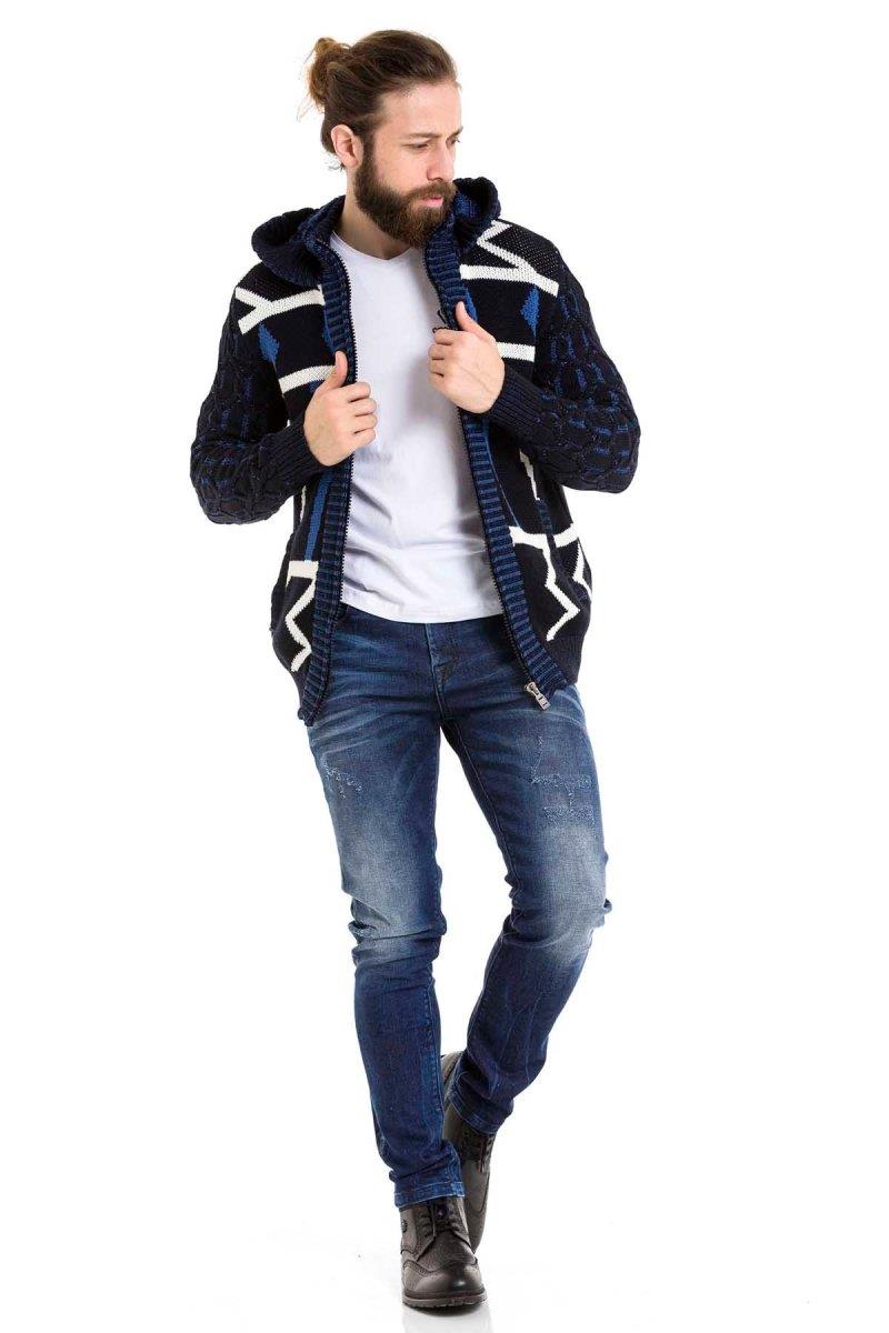 CP256 sweter męski rozpinany w nowoczesnym designie