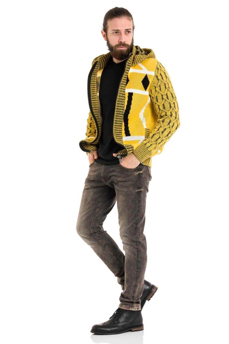 CP256 sweter męski rozpinany w nowoczesnym designie