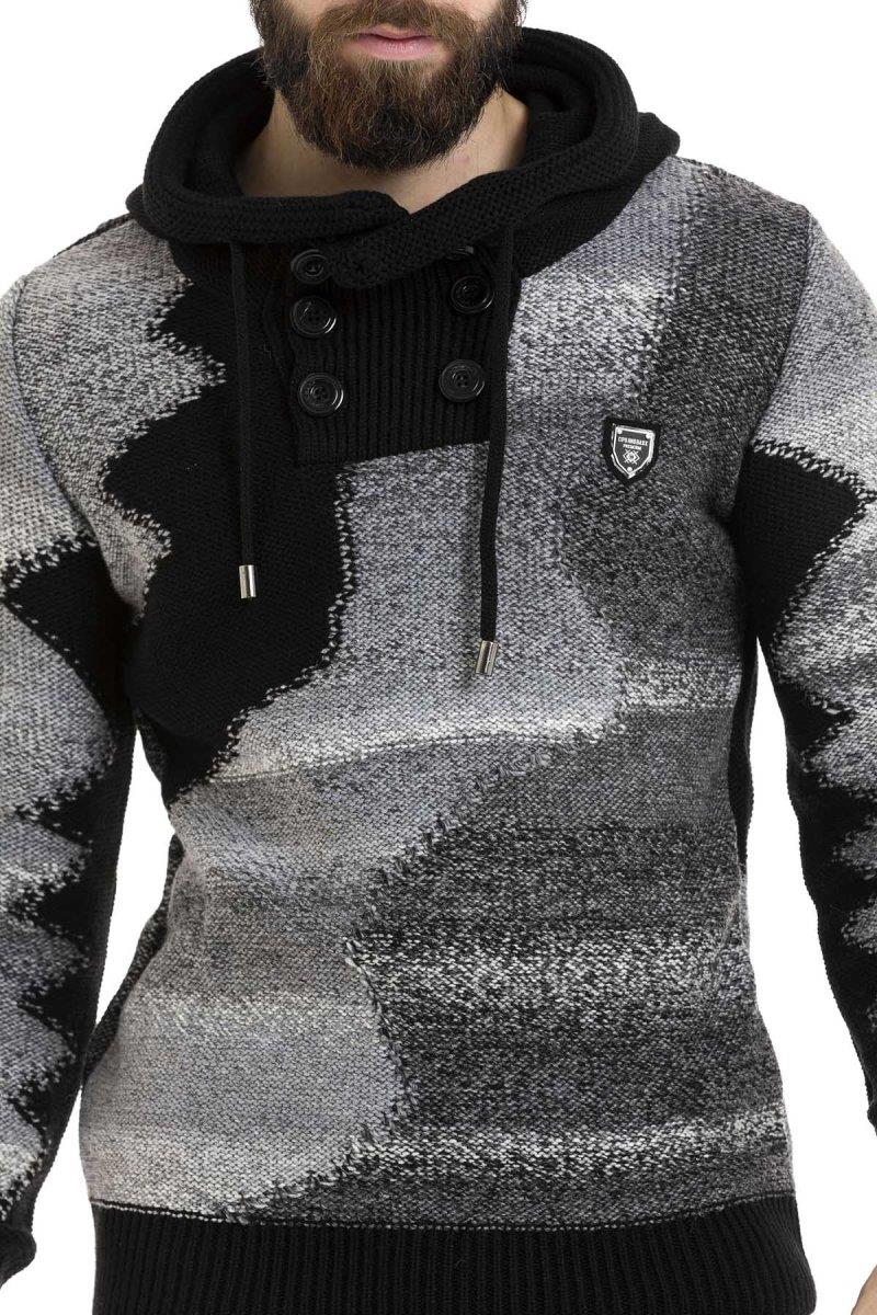 CP261 sweter męski z kapturem