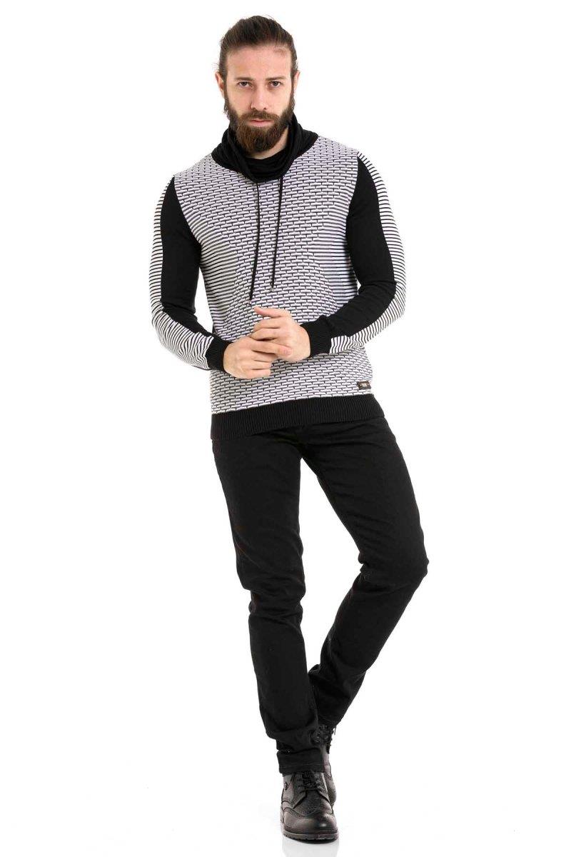 CP264 sweter z szerokim golfem