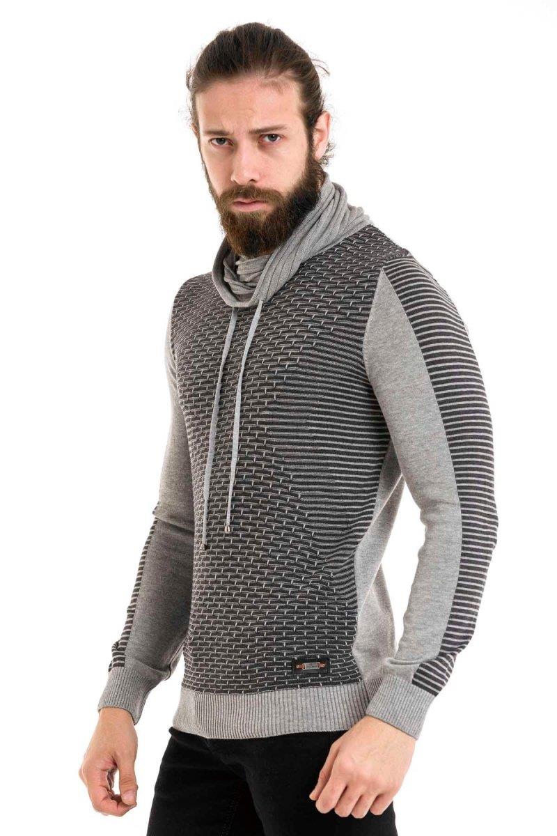 CP264 sweter z szerokim golfem