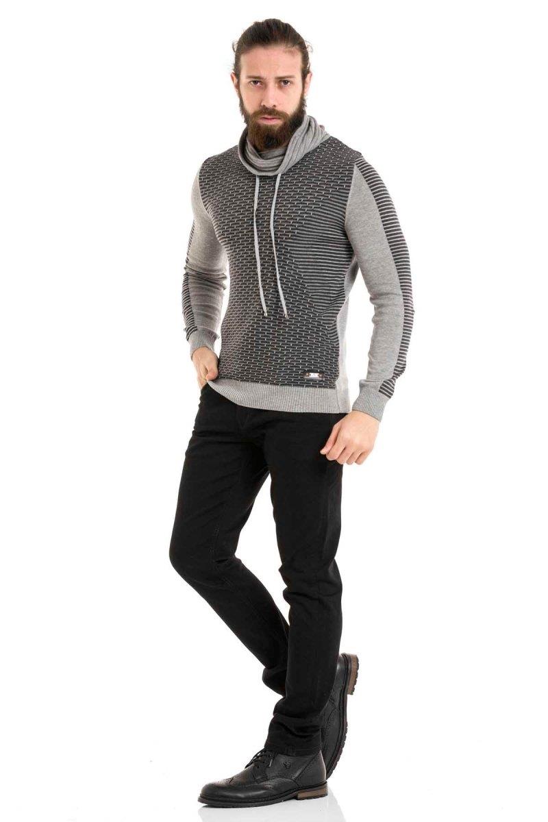 CP264 sweter z szerokim golfem