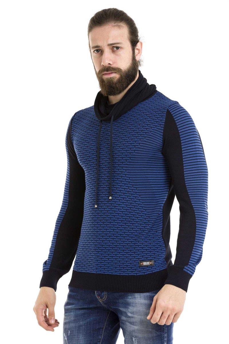 CP264 sweter z szerokim golfem