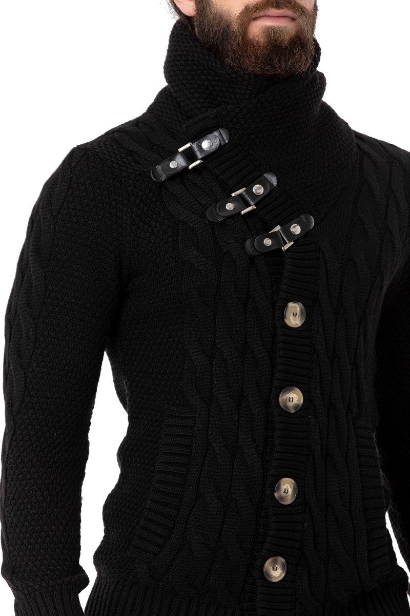 CP265 sweter męski kołnierzem