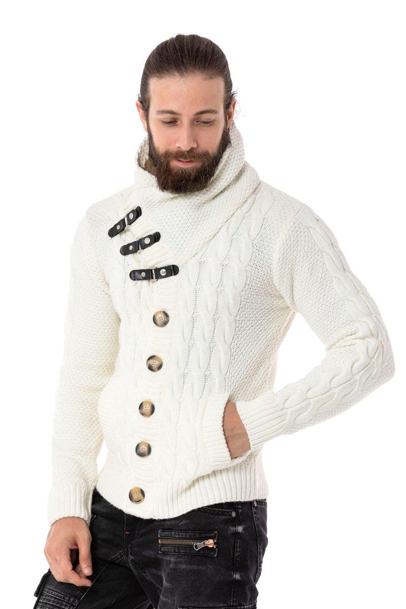 CP265 sweter męski kołnierzem