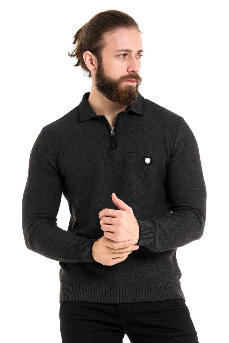 CP278 sweter męski z kołnierzykiem