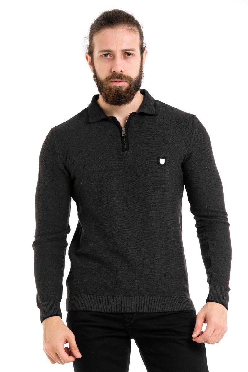 CP278 sweter męski z kołnierzykiem