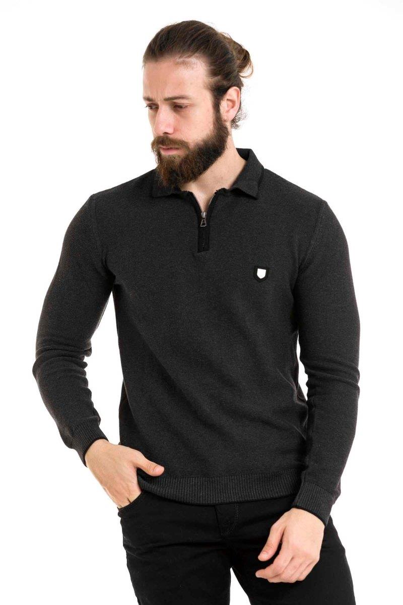 CP278 sweter męski z kołnierzykiem