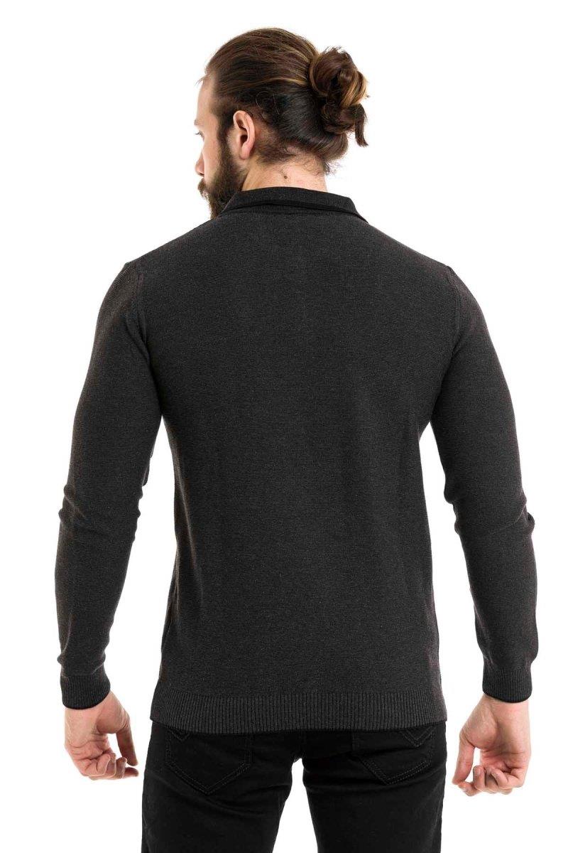 CP278 sweter męski z kołnierzykiem