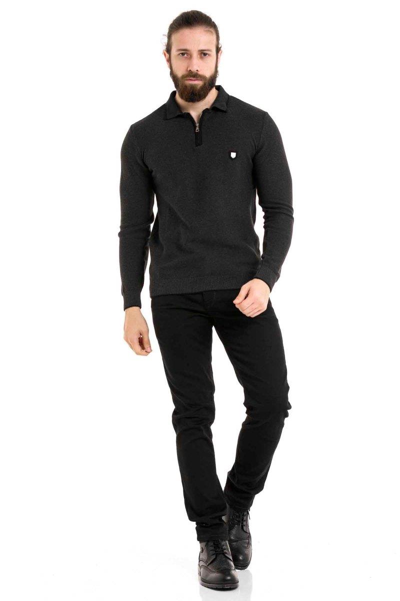 CP278 sweter męski z kołnierzykiem