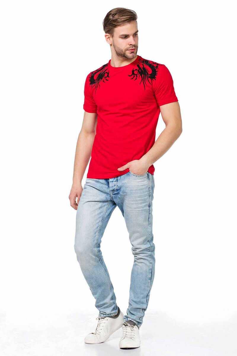 CT376 t-shirt męski z kamieniami