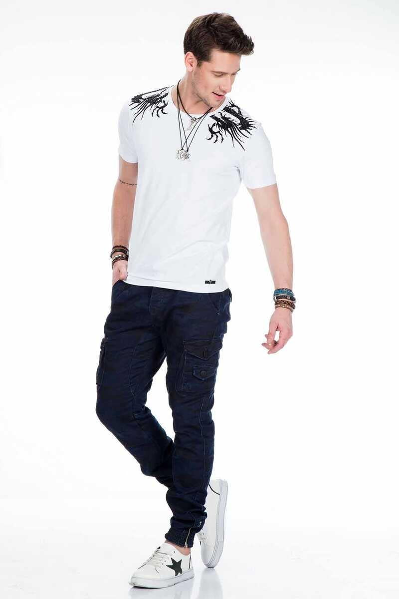 CT376 t-shirt męski z kamieniami