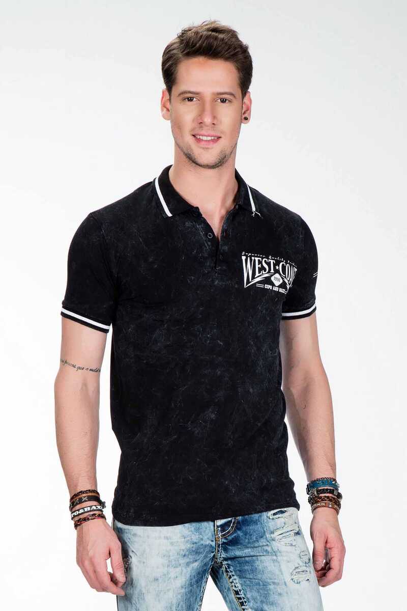 CT381 Heren Polo -Shirt met Coole Batikstyle