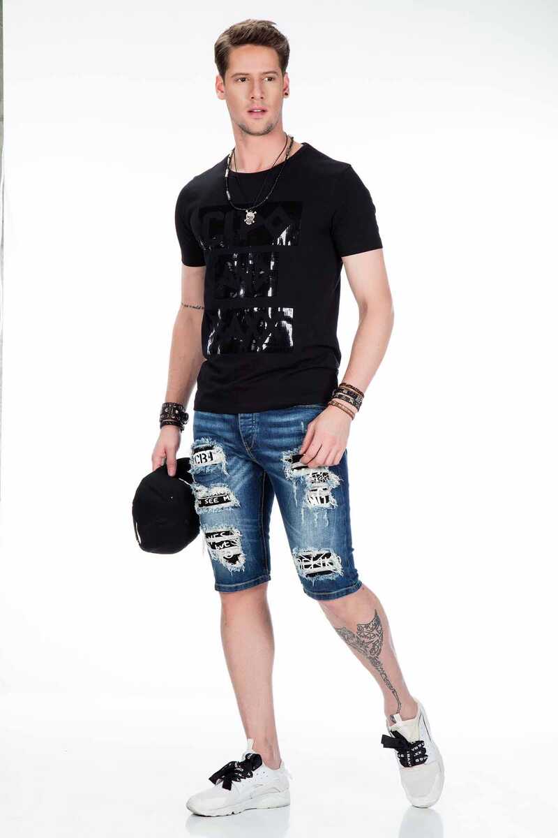 CT430 t-shirt męski z nadrukiem z błyszczącej folii