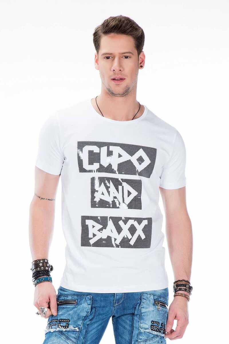 CT430 t-shirt męski z nadrukiem z błyszczącej folii