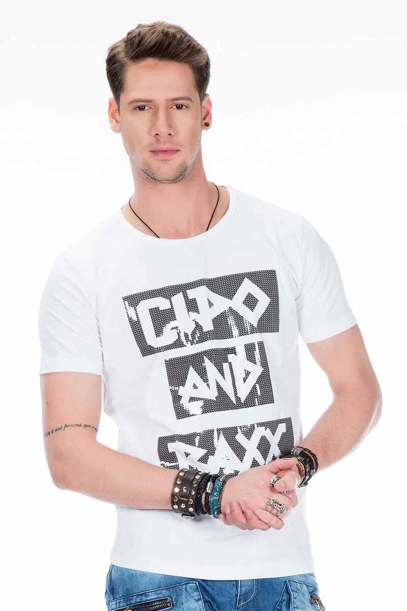 CT430 t-shirt męski z nadrukiem z błyszczącej folii