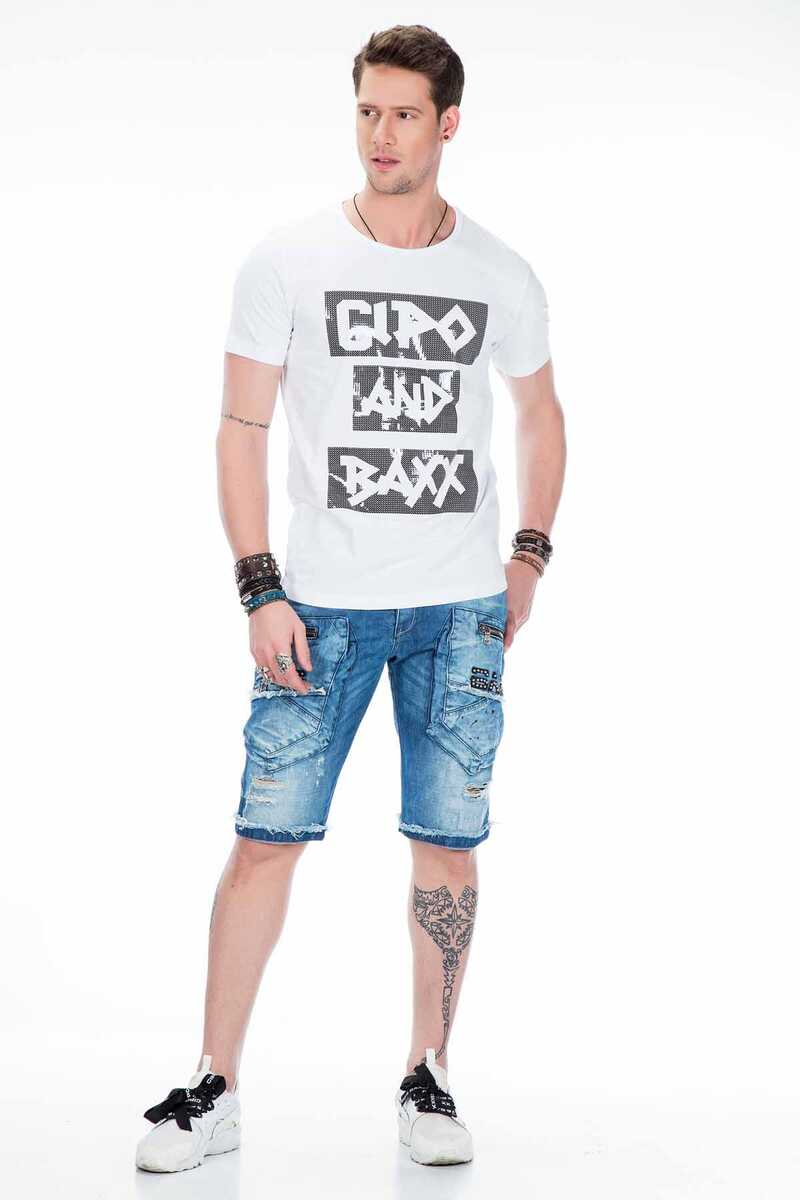 CT430 t-shirt męski z nadrukiem z błyszczącej folii