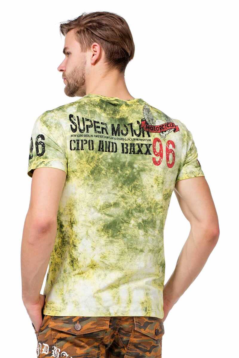 CT458 t-shirt męski cieniowany z nadrukiem