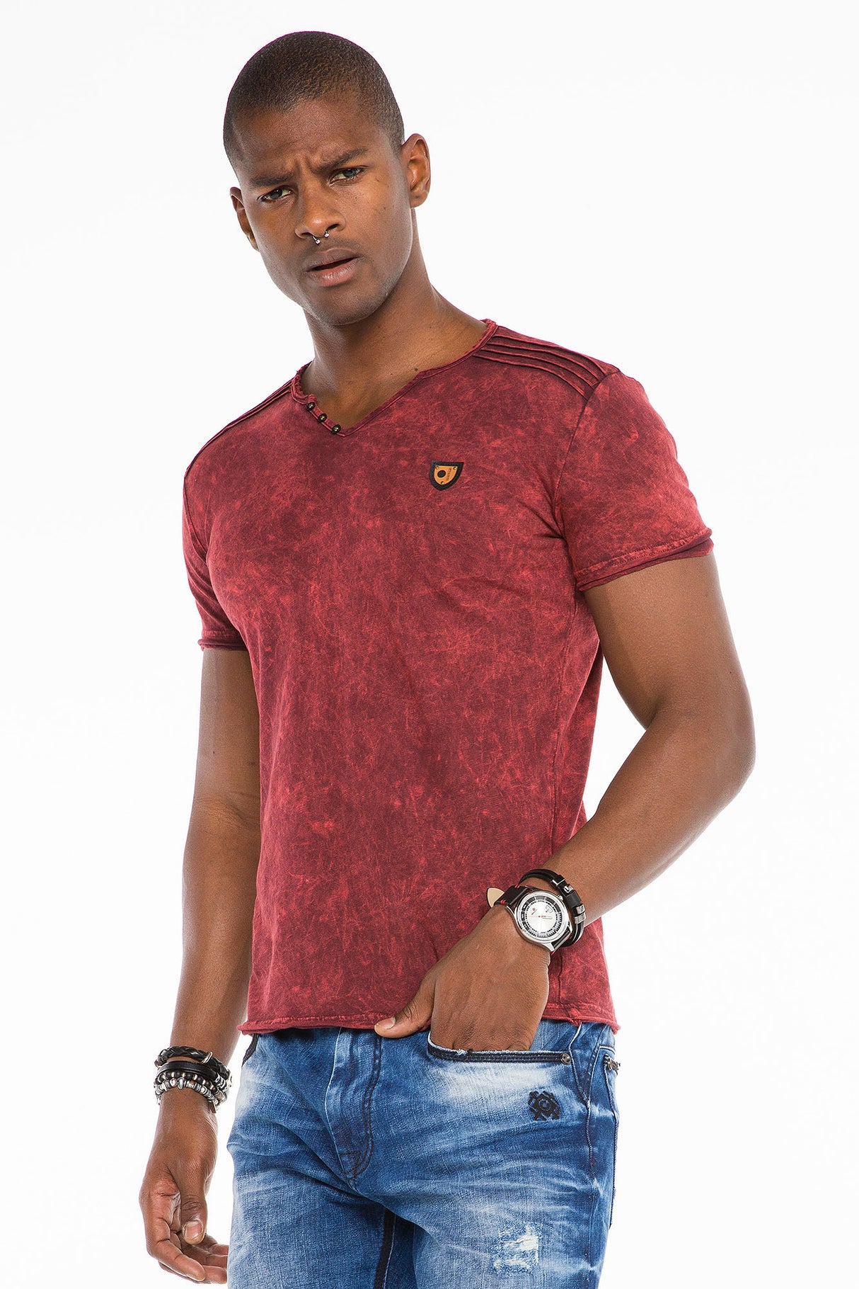 CT497 t-shirt męski cieniowany