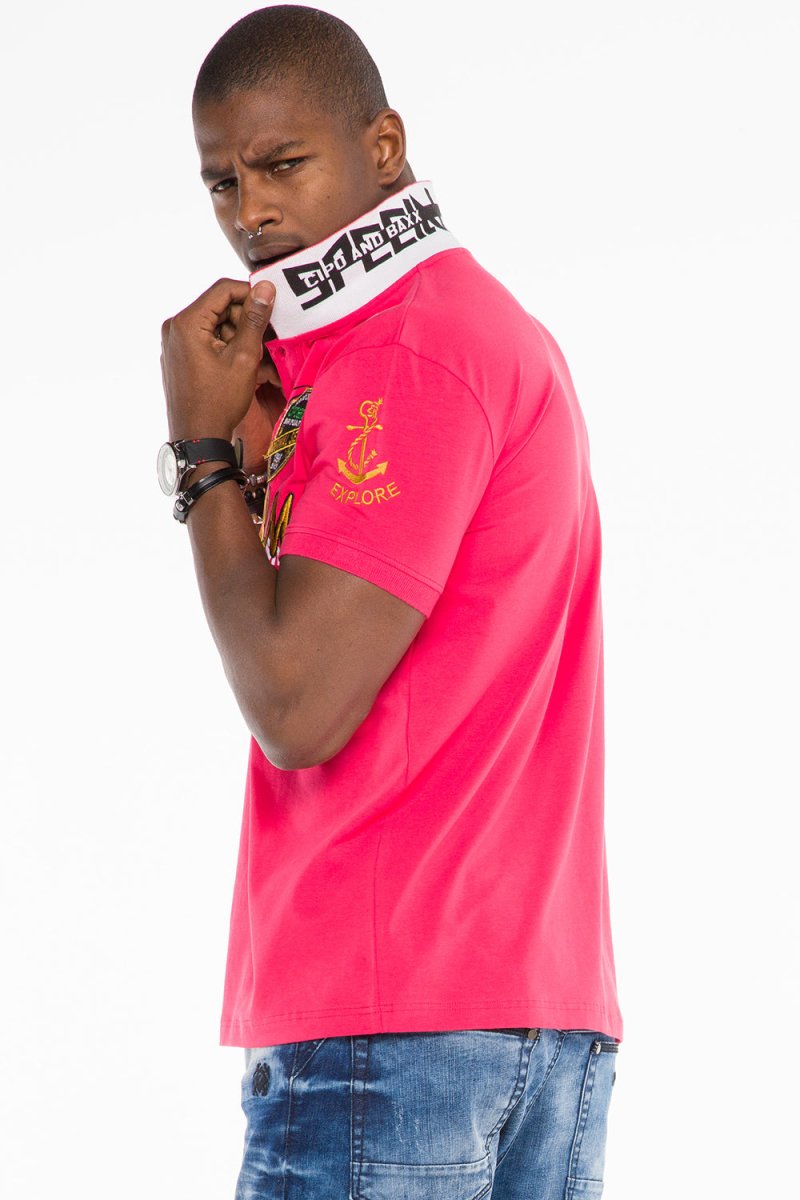 CT509 t-shirt męski polo z marynarskim haftem