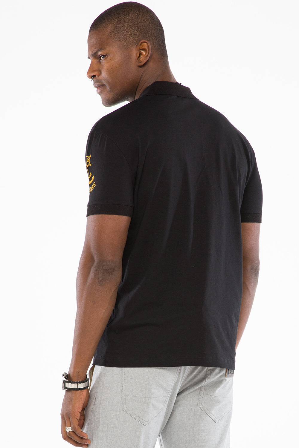 CT509 t-shirt męski polo z marynarskim haftem