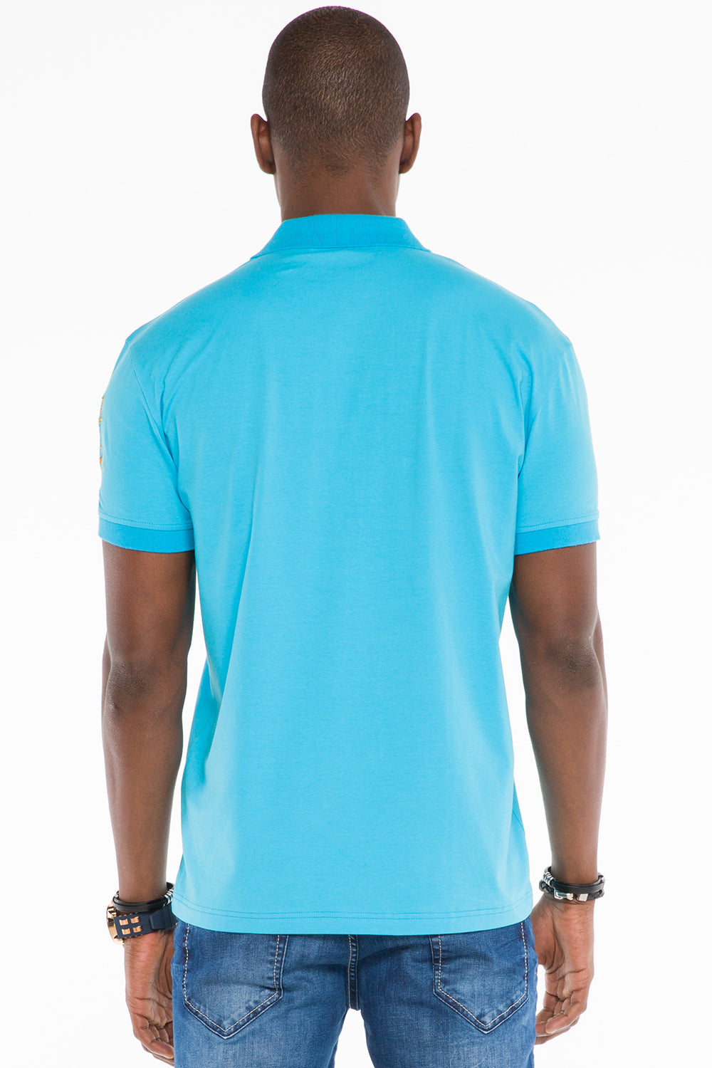 CT509 t-shirt męski polo z marynarskim haftem