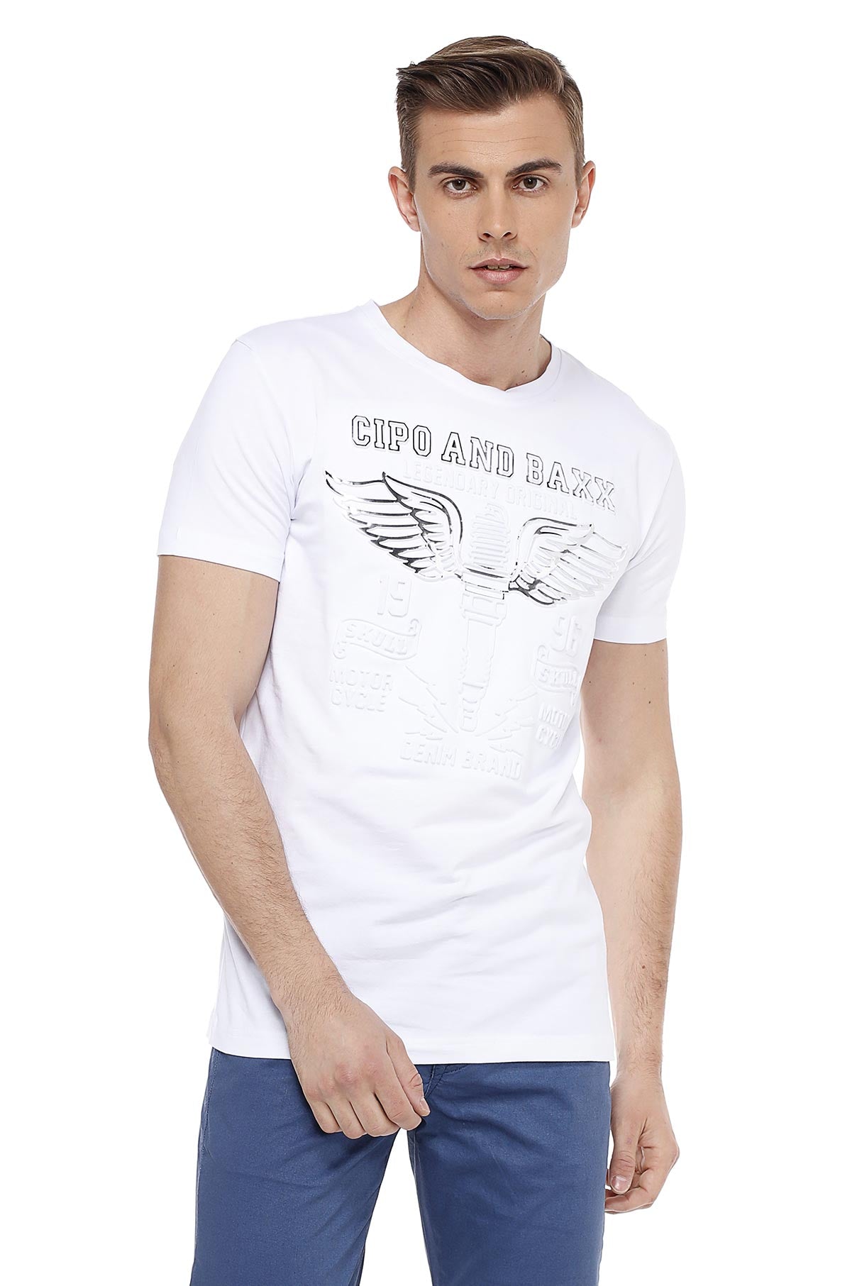 CT523 t-shirt męski z nadrukiem