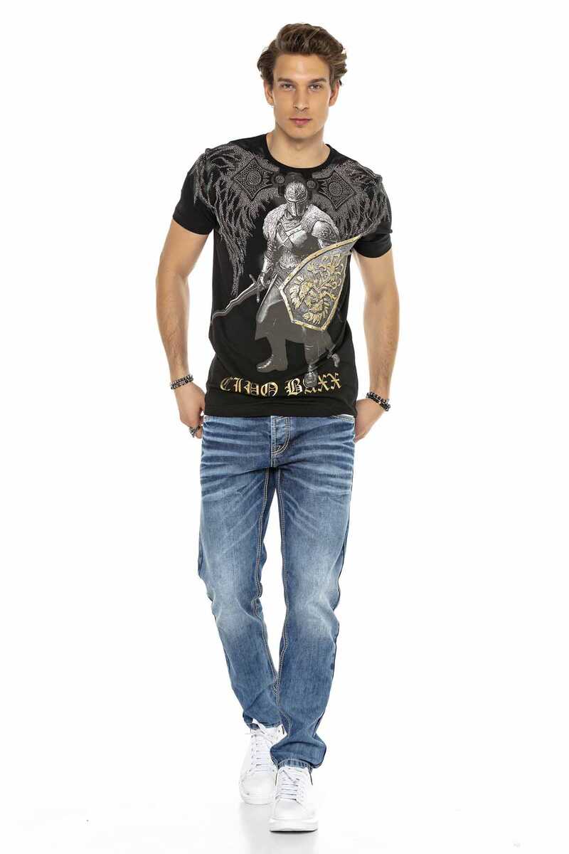 CT546 t-shirt męski z nadrukiem rycerza