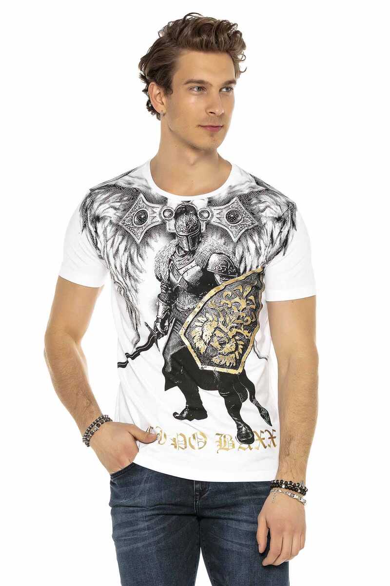 CT546 t-shirt męski z nadrukiem rycerza