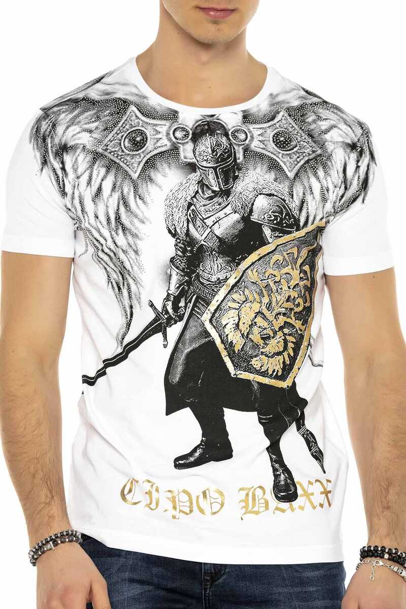 CT546 t-shirt męski z nadrukiem rycerza